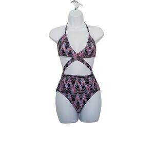 Forever 21 One Piece Cut Out Swimsuit Halter Strap Monokini